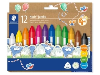 Kredki woskowe trójkątne jumbo, Noris, 12 kol, Staedtler