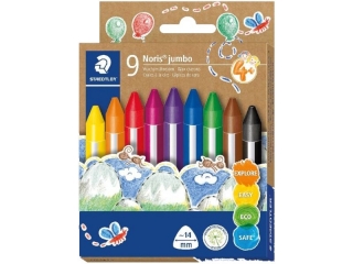 Kredki woskowe trójkątne jumbo, Noris, 9 kol, Staedtler