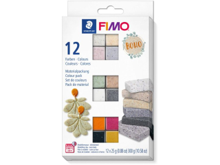 Zestaw FIMO effect, Boho, 12 kostek x 25g, Staedtler