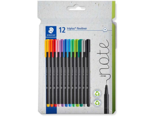Cienkopis triplus, 0.3 mm, zestaw 12 kol, Staedtler