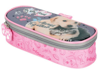 Pi�rnik saszetka owalny z klapk� PC1 MY LITTLE FRIEND - CAT x DOG