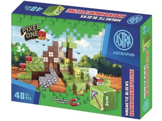 Zestaw klock�w�magnetycznych ASTRAFUN PIXEL ONE FARMA - 40 szt. [opakowanie=12szt]