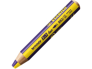 Kredka drewniana STABILO woody 3 w 1 DUO żółta/fiolet
