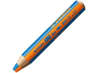 Kredka drewniana STABILO woody 3 w 1 DUO pomarańczowa/niebieska