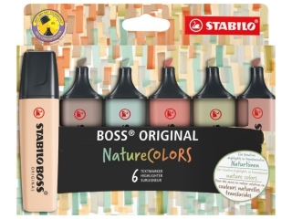 Zakrelacz STABILO BOSS ORIGINAL NatureCOLORS etui kartonowe 6 szt. [opakowanie=5szt]