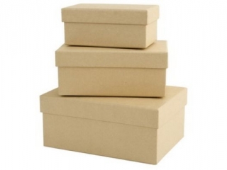 TEKTUROWE PUDEŁKA - PAPERMANIA - PROSTOKĄTNE, 3 SZT.