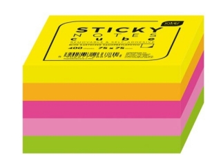 Blok karteczek samoprz.50x50mm NEON [opakowanie=12szt]