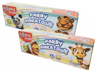 inSpiria pastelove Farby plakatowe 20ml 12 kol.