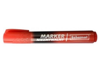 Marker niezmywalny ścięty ? czerwony 3497 (opakowanie=12 szt)