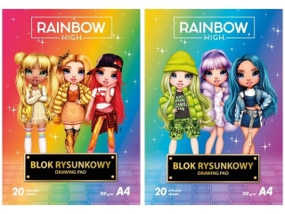 Blok rysunkowy RAINBOW HIGH A4 100g 20 ark [opakowanie=10szt]