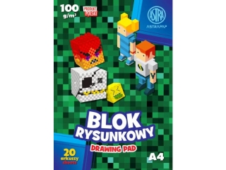 Blok rysunkowy ASTRAPAP A4 100g 20 ark "Pixel" [opakowanie=10szt]