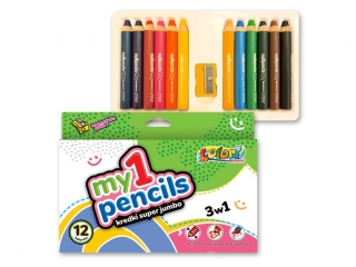 PENMATE KOLORI MOJE PIERWSZE KREDKI SUPER JUMBO 12 KOLORÓW+TEMPERÓWKA