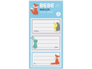 Naklejki n.zeszyty 9szt BEBE Kids Pastel [opakowanie=12szt]