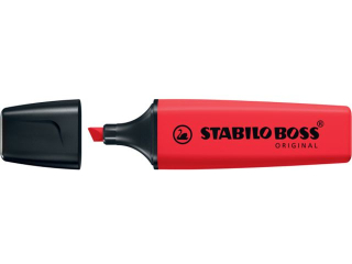 Zakre�lacz STABILO BOSS ORIGINAL prawdziwy czerwony NOWO�� 70/48 [opakowanie=10szt]