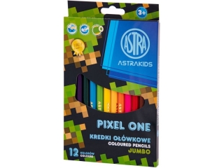 Kredki owkowe okrge JUMBO ASTRAKIDS Pixel One - 12 kolorw (5%)