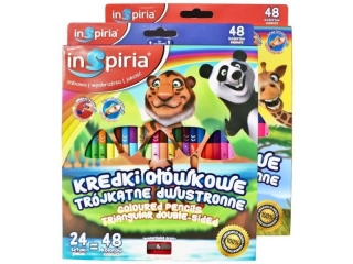 INSPIRIA - KREDKI TRÓJKĄTNE DWUSTRONNE 24 SZT. 48 KOL. 7697