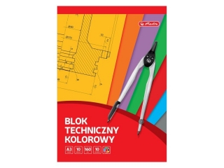 BLOK TECHNICZNY A3 10K KOLOROWY [opakowanie=5szt]