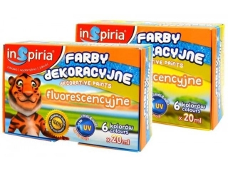 INSPIRIA FARBY DEKORACYJNE FLUO 20ML - 6 KOL. 8502