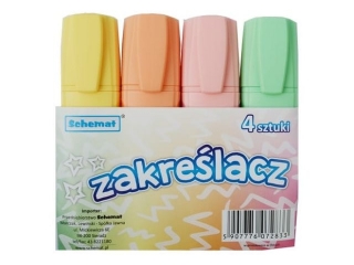 ZAKREŚLACZE PASTELOWE 4 KOL. 2833