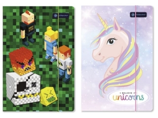 Teczka A4 z gumk "PixelxUnicorn" [opakowanie=10szt]