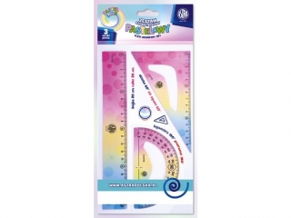 Zestaw geometryczny pastelowy 3 elementy FLEXI ASTRA Pastel Line - 1 szt. opp bag (5%)