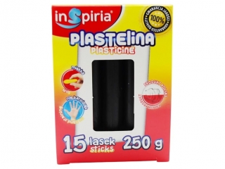 INSPIRIA PLASTELINA - KOMPLET: 15 LASEK - 250 G - CZARNA 9837