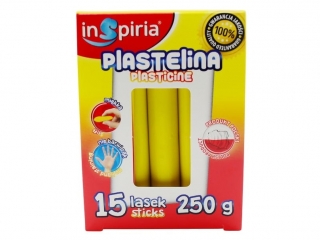 INSPIRIA PLASTELINA - KOMPLET: 15 LASEK - 250 G - ŻÓŁTA 9844