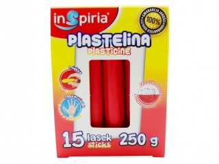 INSPIRIA PLASTELINA - KOMPLET: 15 LASEK - 250 G - CZERWONA 9851