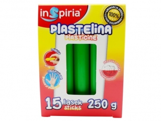 INSPIRIA PLASTELINA - KOMPLET: 15 LASEK - 250 G - ZIELONA 9868