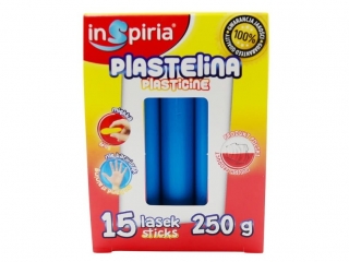 INSPIRIA PLASTELINA - KOMPLET: 15 LASEK - 250 G - NIEBIESKA 9875