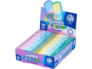 Gumka dwukolorowa pastelowa ASTRA Pastel Line - display 36 szt. [opakowanie=36szt]