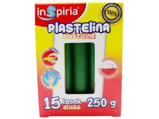 INSPIRIA PLASTELINA - KOMPLET: 15 LASEK - 250 G - CIEMNOZIELONA 9905