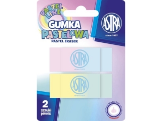 Gumka dwukolorowa pastelowa ASTRA Pastel Line - blister 2 szt. [opakowanie=24szt]