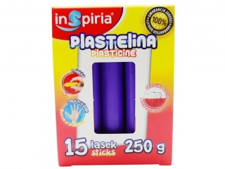 INSPIRIA PLASTELINA - KOMPLET: 15 LASEK - 250 G - FIOLETOWA 9912