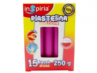 INSPIRIA PLASTELINA - KOMPLET: 15 LASEK - 250 G - RÓŻOWA 9929