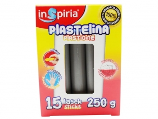 INSPIRIA PLASTELINA - KOMPLET: 15 LASEK - 250 G - SZARA 9936
