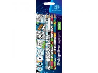 Owki grafitowe trjktne HB ASTRAPEN - Comics - 4 sz.t blister [opakowanie=24szt]