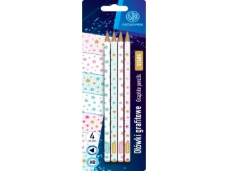 Owki grafitowe trjktne HB ASTRAPEN - Stars - 4 szt. blister [opakowanie=24szt]