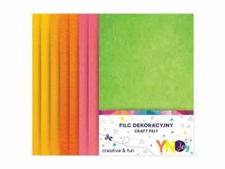 Filc dekoracyjny 8szt. FLUO MIX