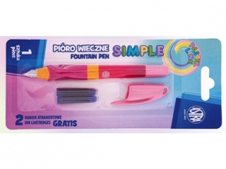 Pióro wieczne z ergonomicznym uchwytem do nauki pisania ASTRA PASTEL LINE + 2 naboje atramentowe - 1+2 szt. Blister (6%)