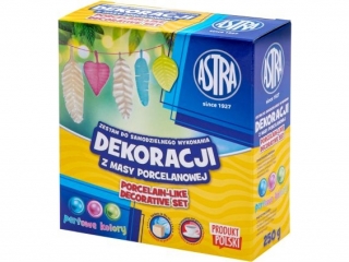 Masa porcelanowa Astra zestaw 250g. 3 kol x 10 ml, p�dzelek [opakowanie=4szt]