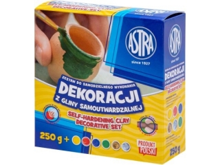 Glina samoutw. Astra bia�a zestaw 250g, 6 kol x 10 ml, p�dzelek [opakowanie=4szt]