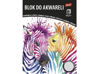 Blok do akwareli A4 10 kartek okadka kredowana 240 g/m2 [opakowanie=5szt]