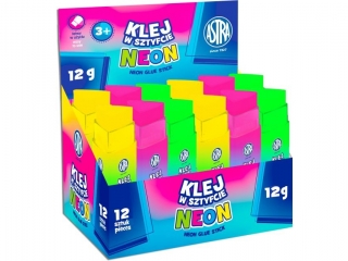 Klej w sztyfcie trjk. PVP ASTRA NEON 12 g - 12 szt. display [opakowanie=12szt]