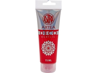 Farba akrylowa DECO ARTEA 75 ml tuba - Jasny czerwony   [opakowanie=5szt]