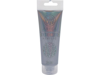 Farba akrylowa DECO ARTEA 75 ml tuba - Metaliczny Srebrny   [opakowanie=5szt]