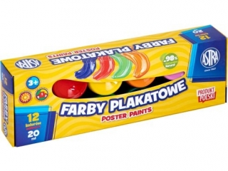 Farby plakatowe Astra 12 kol x 20 ml STANDARD BOX  [opakowanie=4szt]