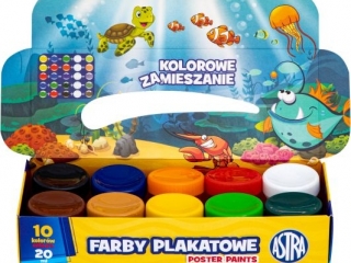 Farby plakatowe Astra 10 kol x 20 ml STANDARD BOX [opakowanie=6szt]