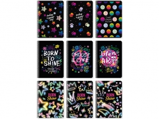 Ko�obrulion A5 kratka bia�y papier 80k, "Born to Shine" [opakowanie=3szt]