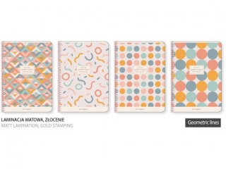 Ko�obrulion B5 kratka 80k, "Geometric lines" [opakowanie=4szt]
